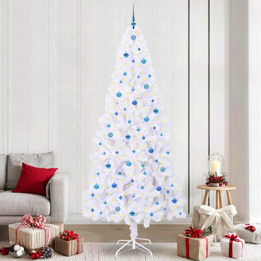 Künstlicher Weihnachtsbaum Weiß 240 cm PVC und Stahl