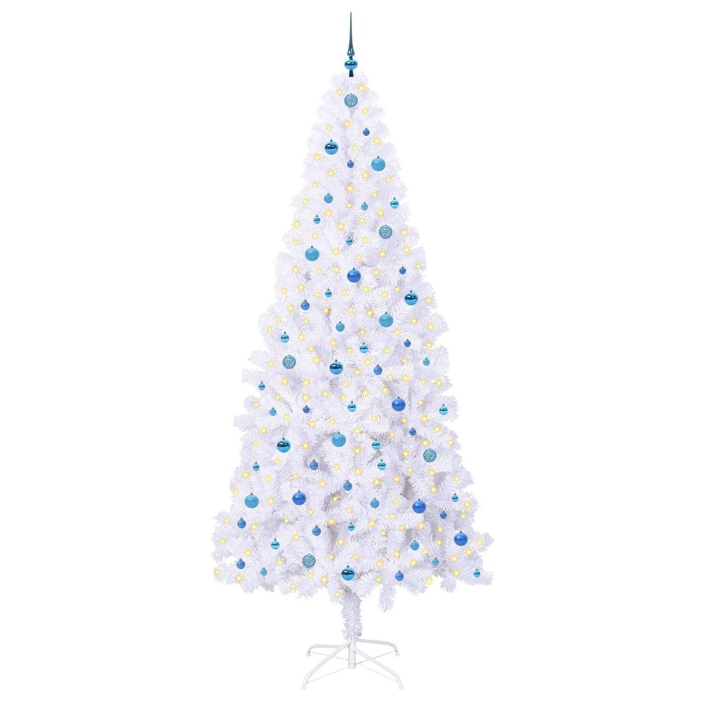 Künstlicher Weihnachtsbaum Weiß 240 cm PVC und Stahl