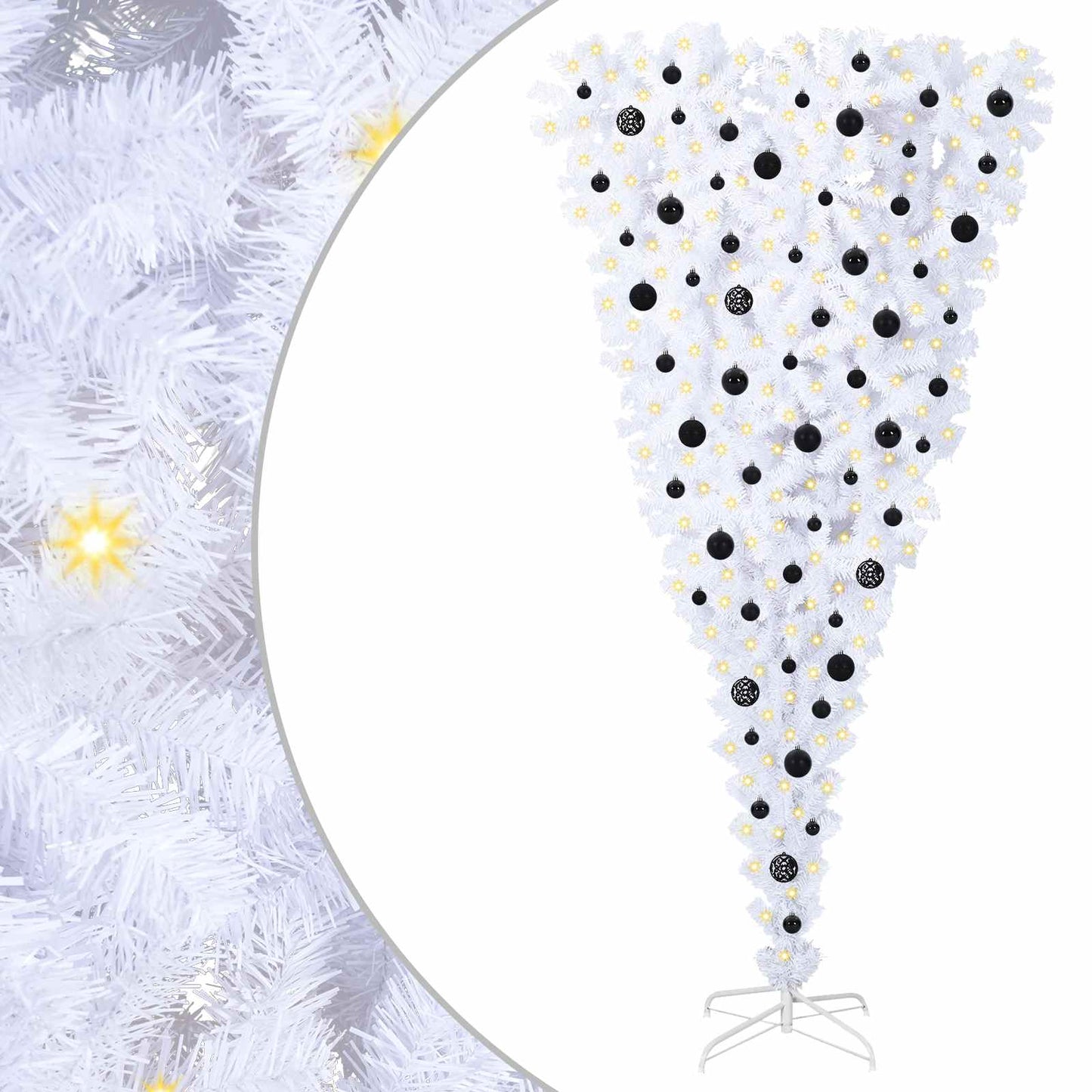 Künstlicher Weihnachtsbaum Weiß 210 cm PVC und Stahl