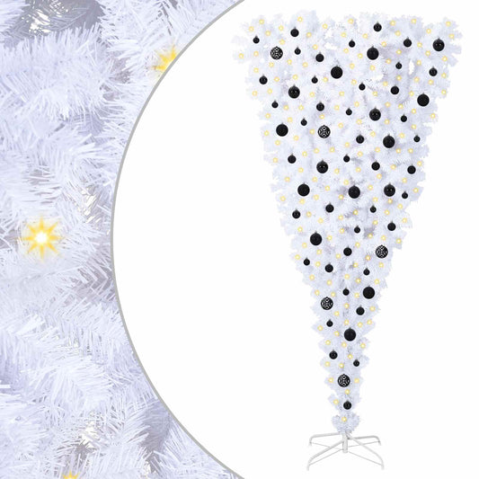 Künstlicher Weihnachtsbaum Weiß 210 cm PVC und Stahl