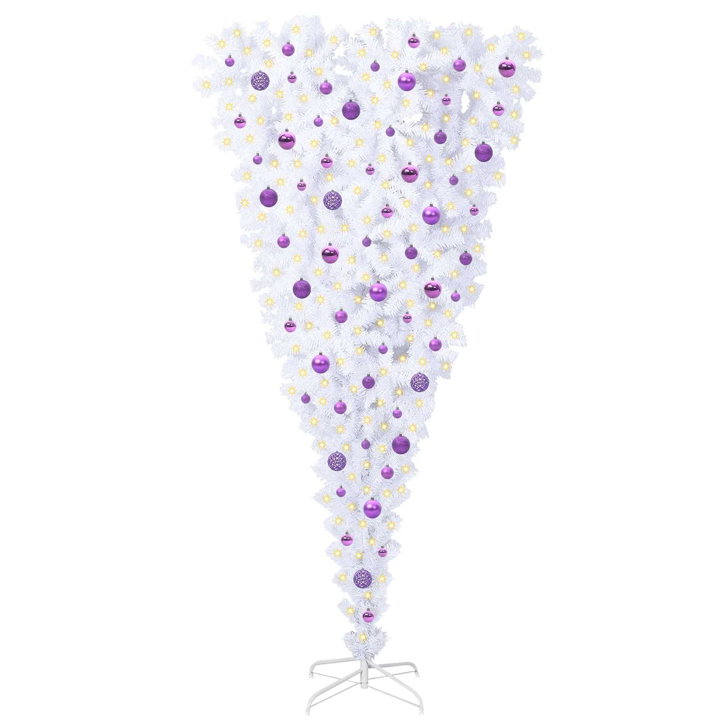 Künstlicher Weihnachtsbaum Weiß 210 cm PVC und Stahl