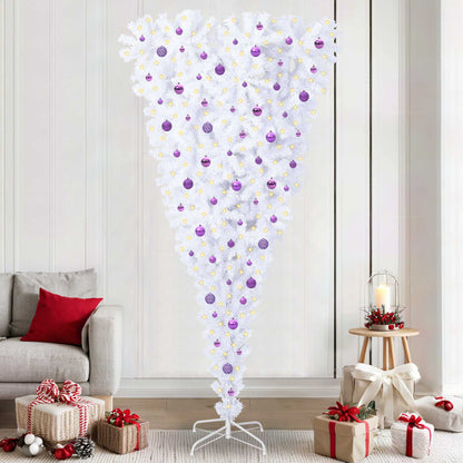 Künstlicher Weihnachtsbaum Weiß 240 cm PVC und Stahl