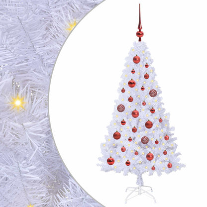 Künstlicher Weihnachtsbaum Weiß 120 cm PVC und Stahl