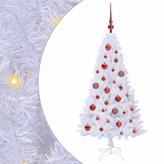 Künstlicher Weihnachtsbaum Weiß 120 cm PVC und Stahl