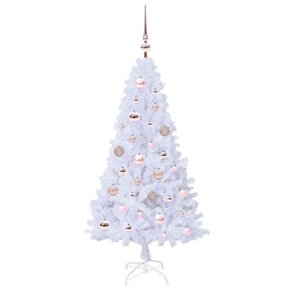 Künstlicher Weihnachtsbaum Weiß 120 cm PVC und Stahl