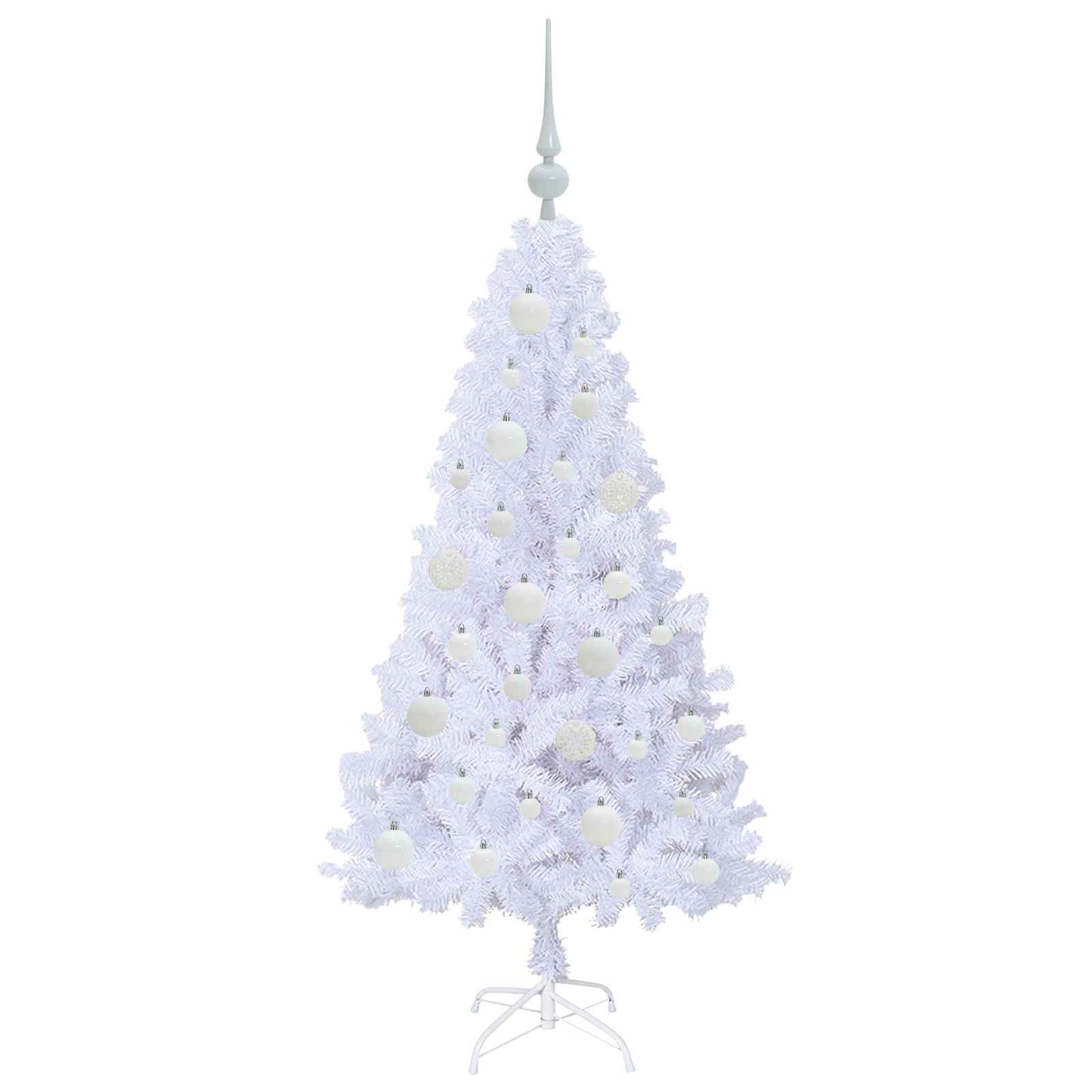 Künstlicher Weihnachtsbaum Weiß 120 cm PVC und Stahl