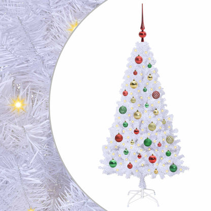 Künstlicher Weihnachtsbaum Weiß 120 cm PVC und Stahl