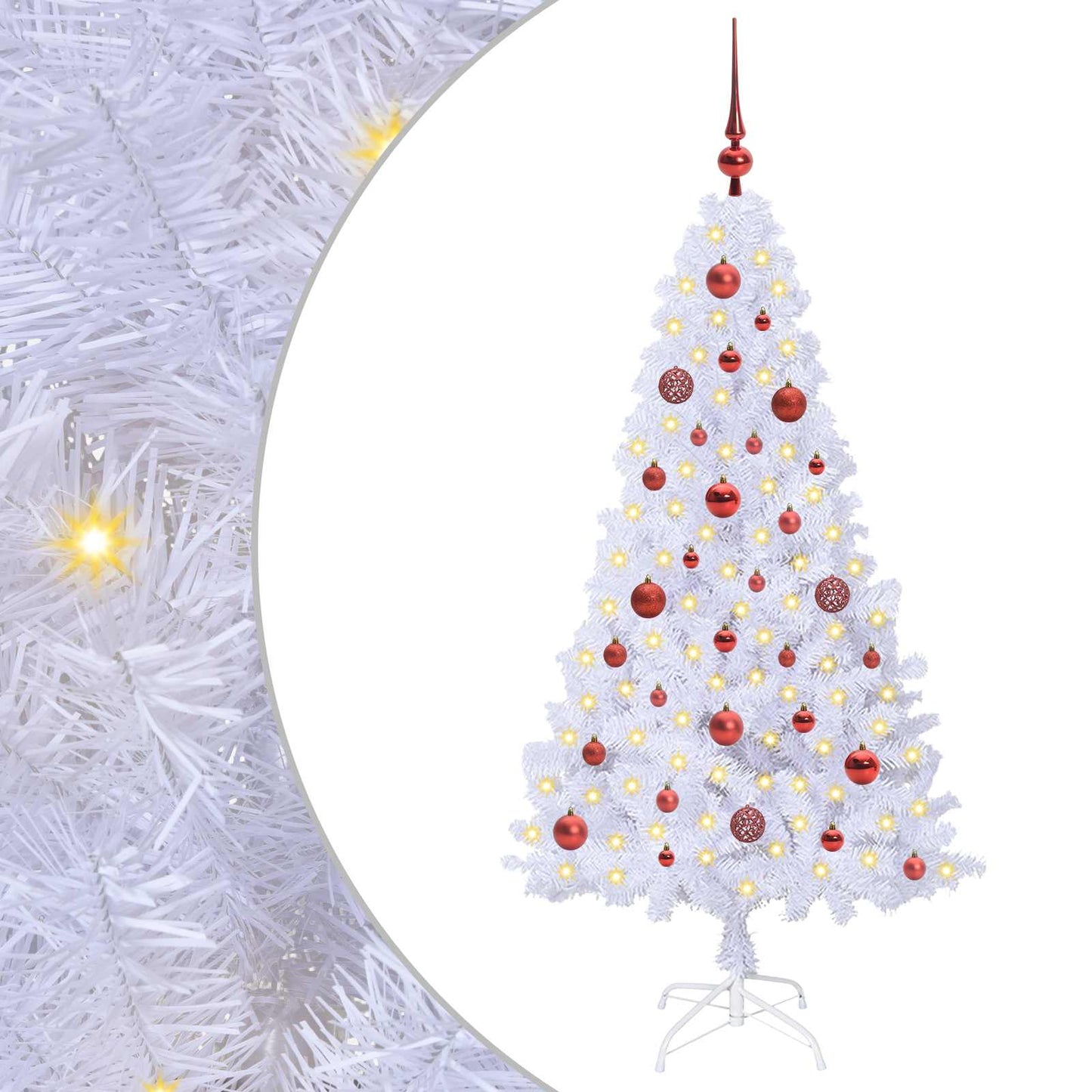Künstlicher Weihnachtsbaum Weiß 150 cm PVC und Stahl