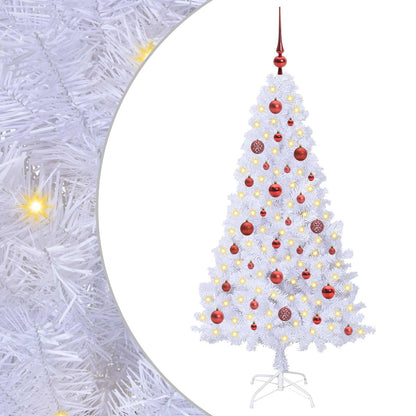 Künstlicher Weihnachtsbaum Weiß 150 cm PVC und Stahl