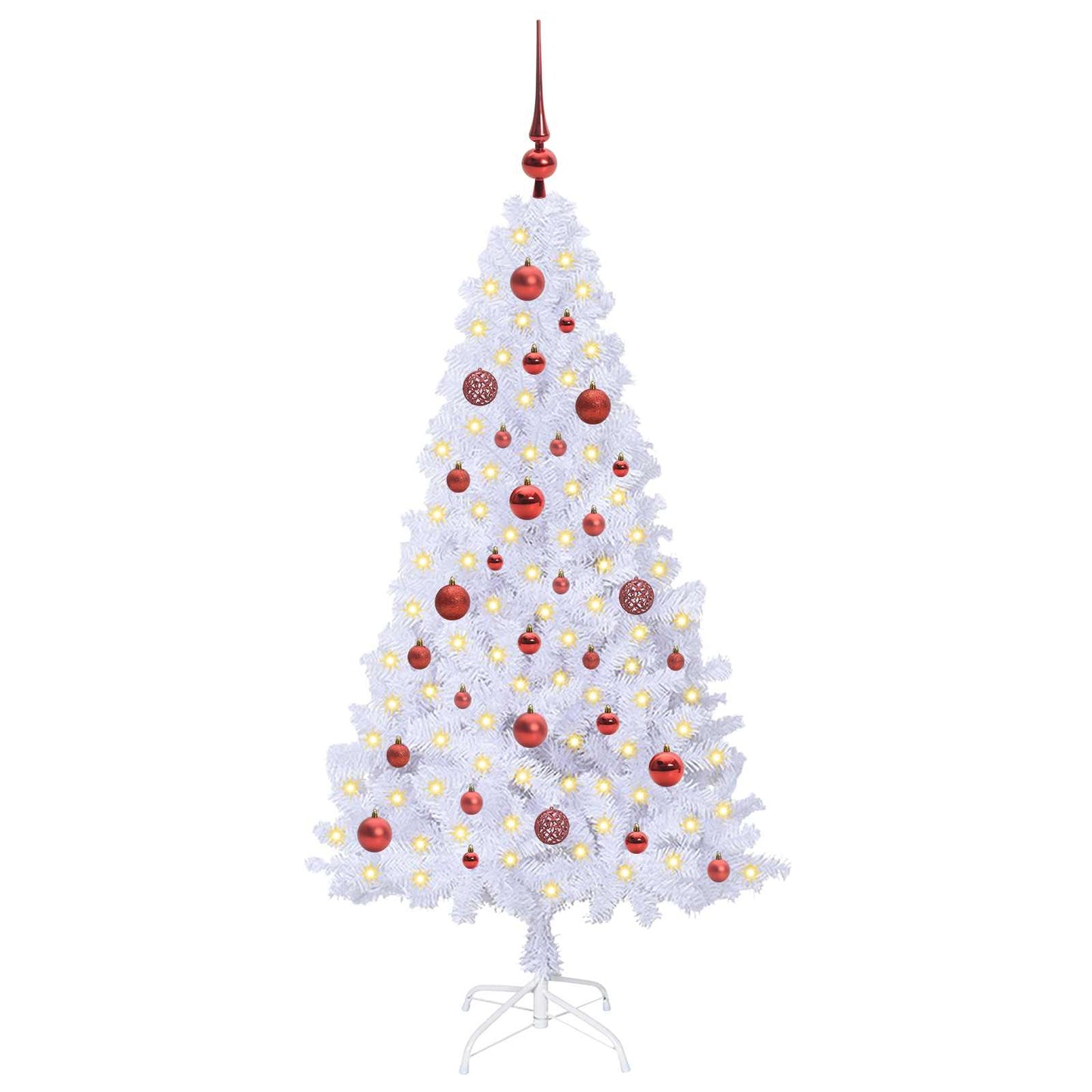 Künstlicher Weihnachtsbaum Weiß 150 cm PVC und Stahl