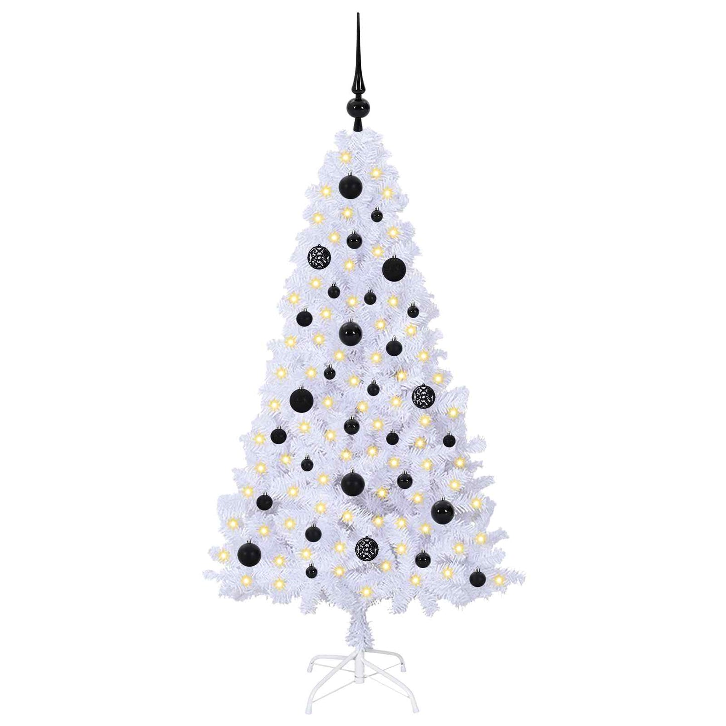 Künstlicher Weihnachtsbaum Weiß 150 cm PVC und Stahl