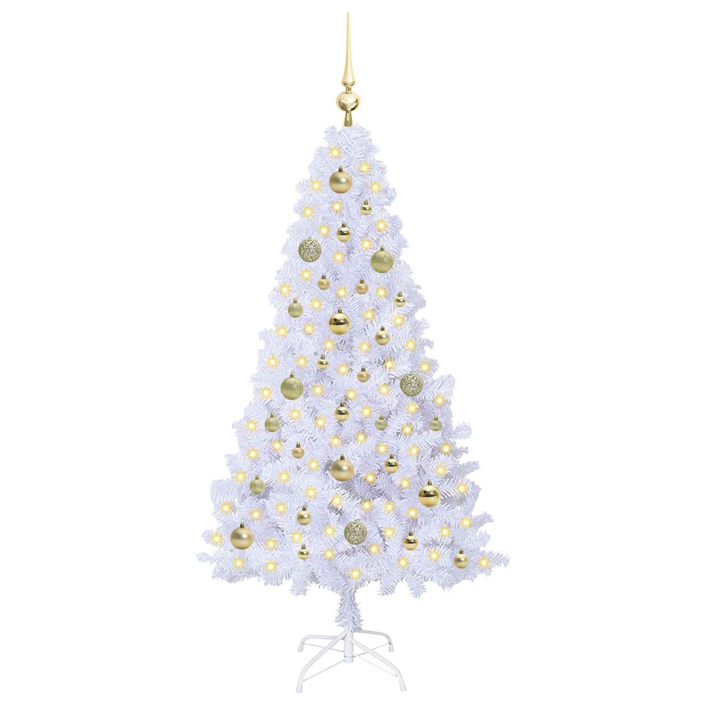 Künstlicher Weihnachtsbaum Weiß 150 cm PVC und Stahl