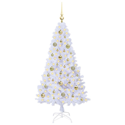 Künstlicher Weihnachtsbaum Weiß 150 cm PVC und Stahl