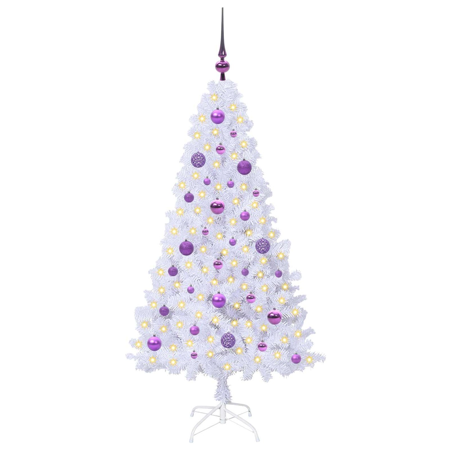 Künstlicher Weihnachtsbaum Weiß 150 cm PVC und Stahl