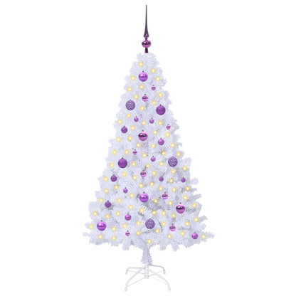 Künstlicher Weihnachtsbaum Weiß 150 cm PVC und Stahl