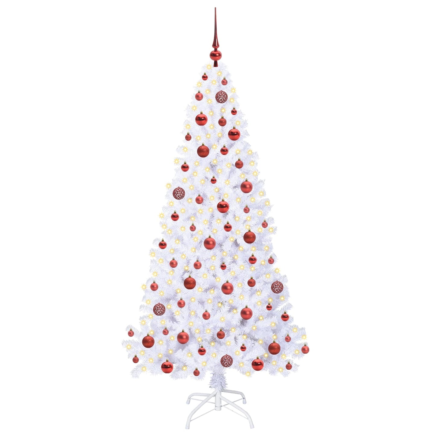 Künstlicher Weihnachtsbaum Weiß 180 cm PVC und Stahl
