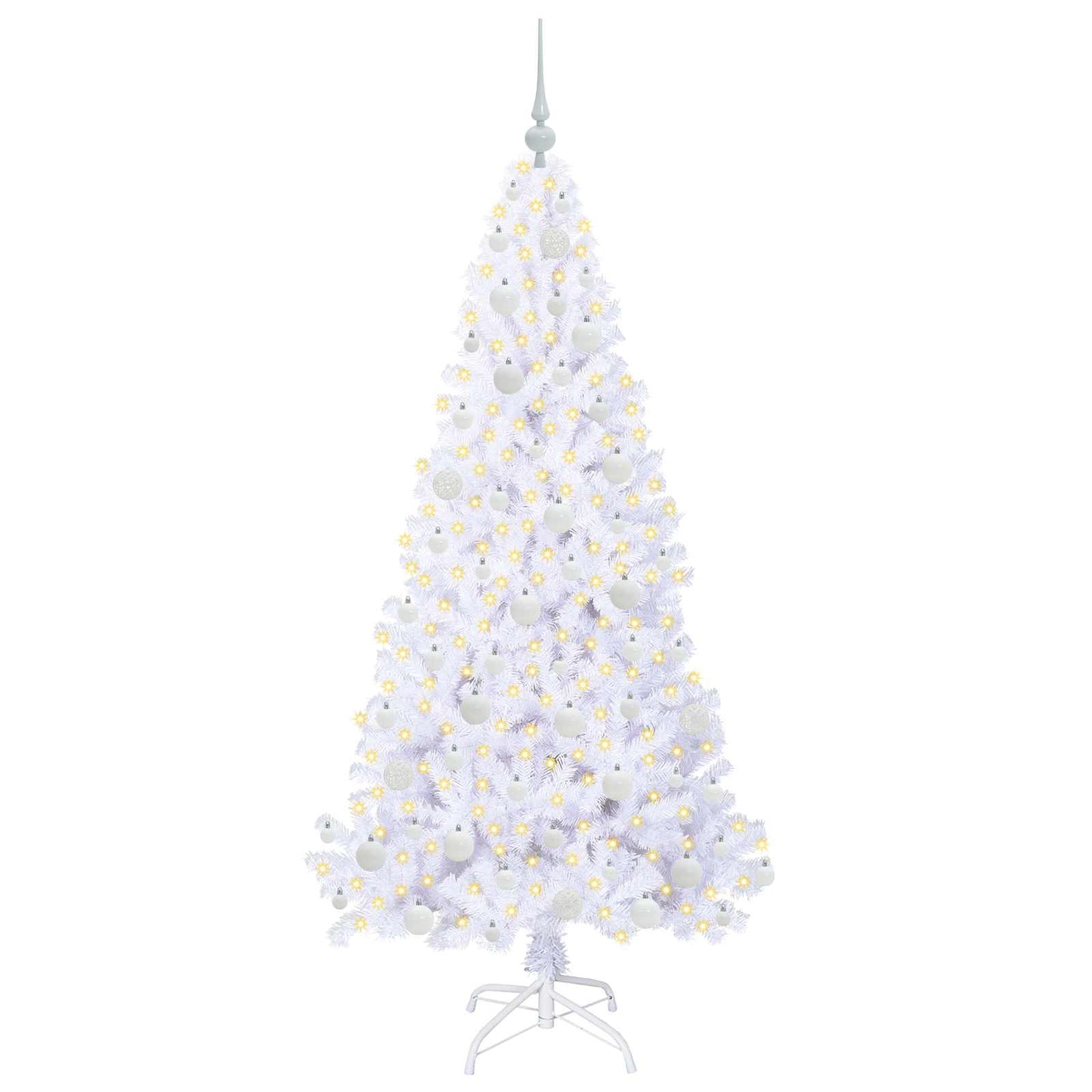 Künstlicher Weihnachtsbaum Weiß 180 cm PVC und Stahl