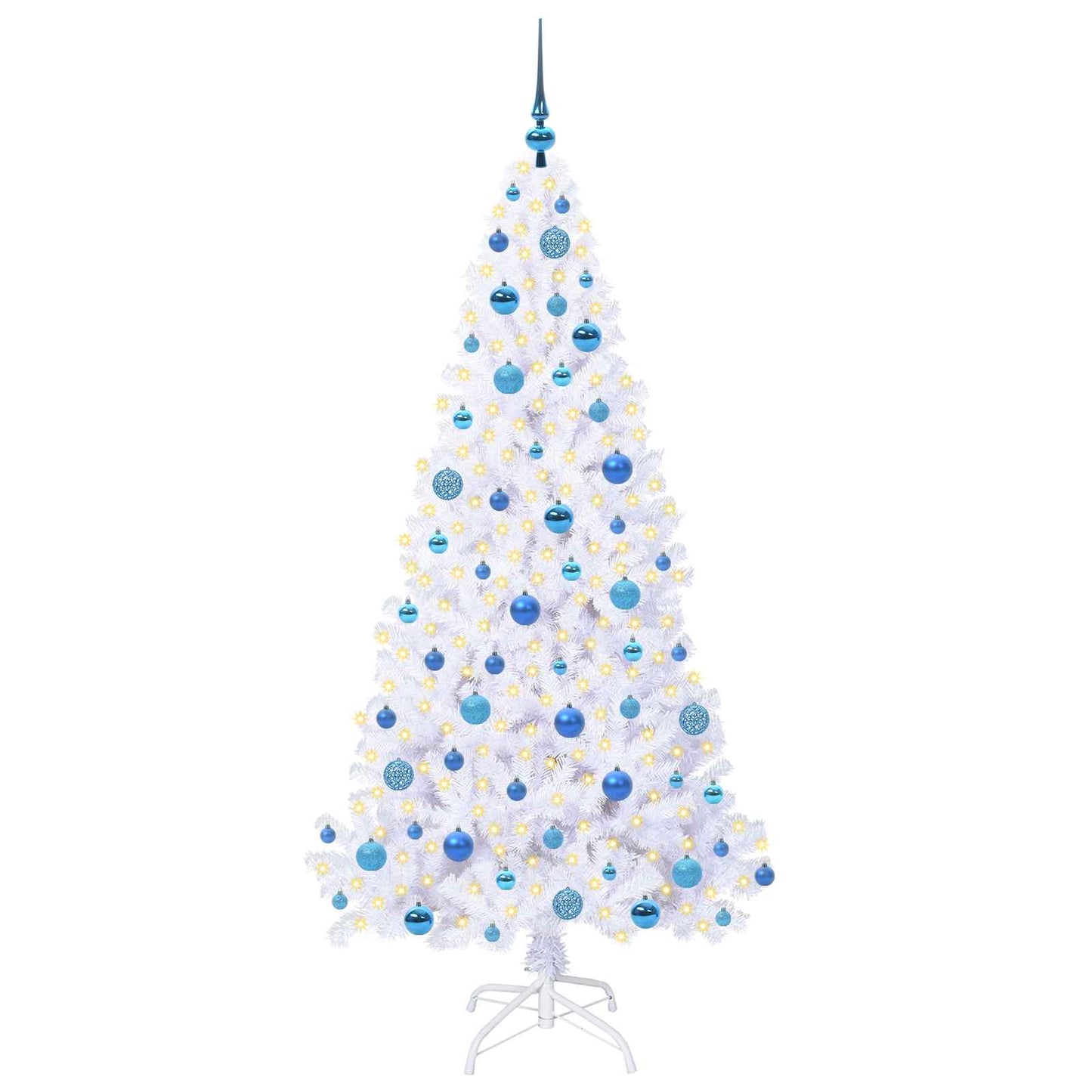 Künstlicher Weihnachtsbaum Weiß 180 cm PVC und Stahl