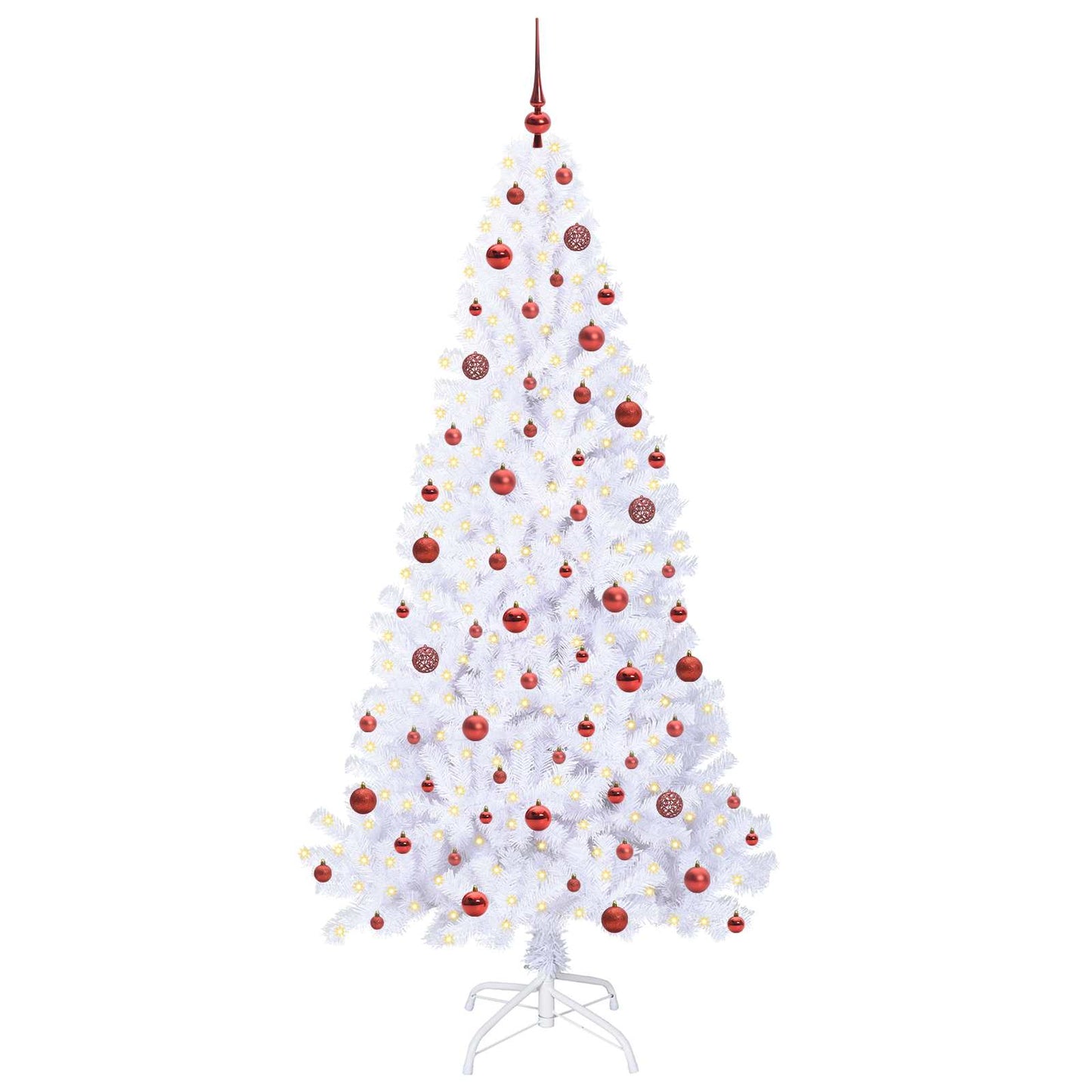 Künstlicher Weihnachtsbaum Weiß 210 cm PVC und Stahl