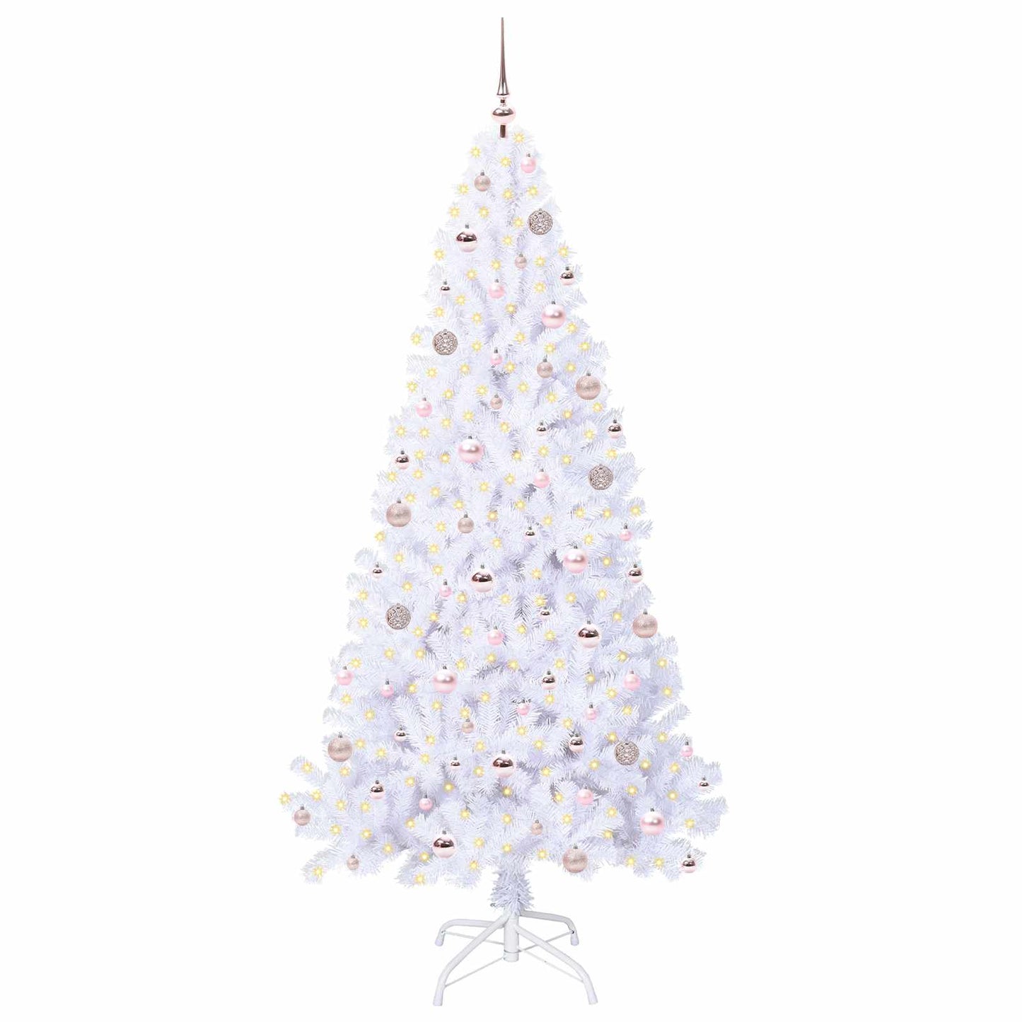 Künstlicher Weihnachtsbaum Weiß 210 cm PVC und Stahl
