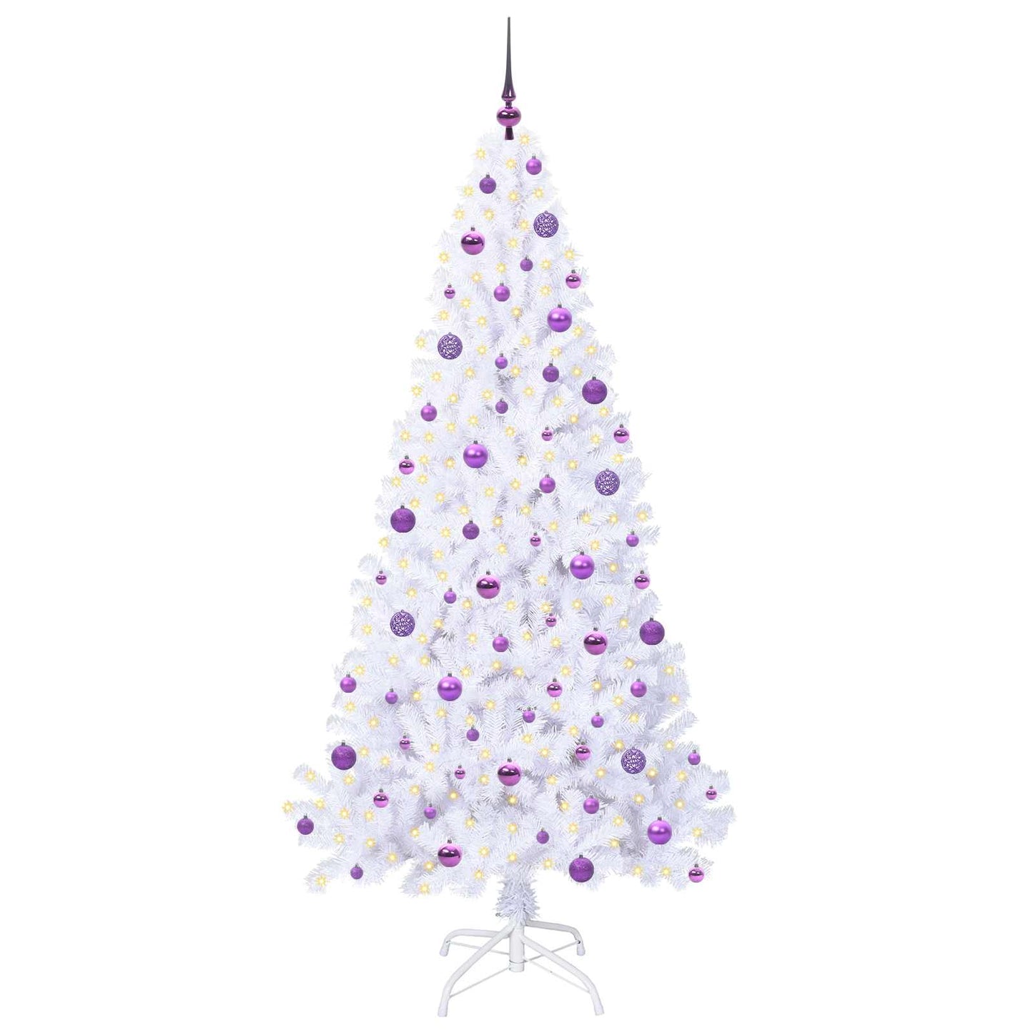 Künstlicher Weihnachtsbaum Weiß 210 cm PVC und Stahl