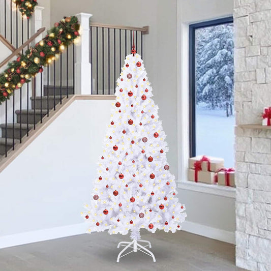 Künstlicher Weihnachtsbaum Weiß 240 cm PVC und Stahl
