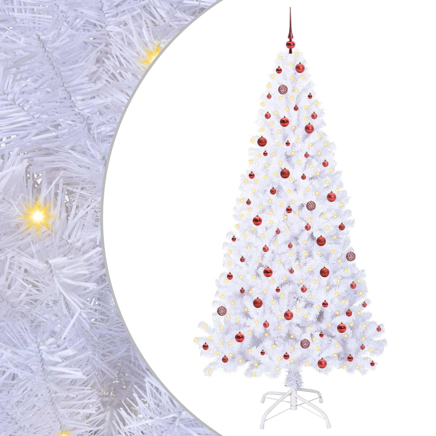 Künstlicher Weihnachtsbaum Weiß 240 cm PVC und Stahl