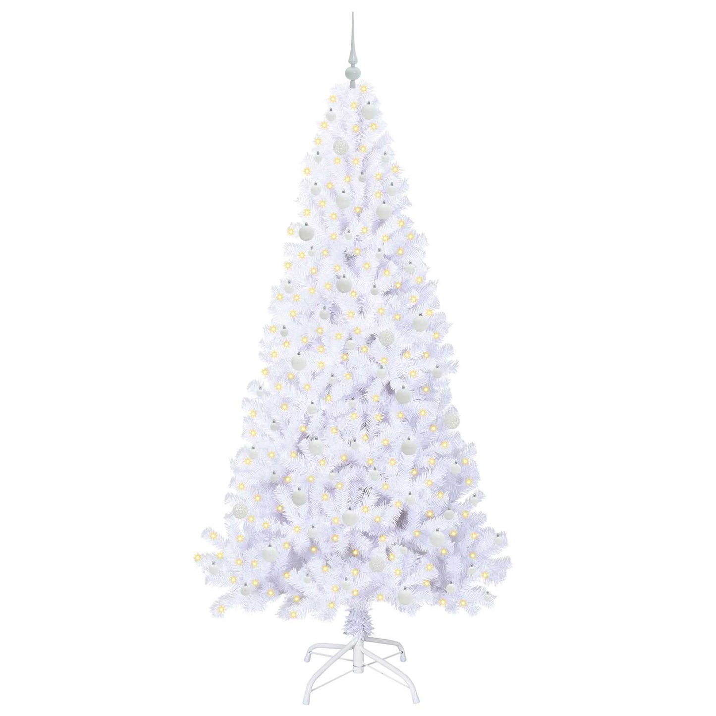 Künstlicher Weihnachtsbaum Weiß 240 cm PVC und Stahl