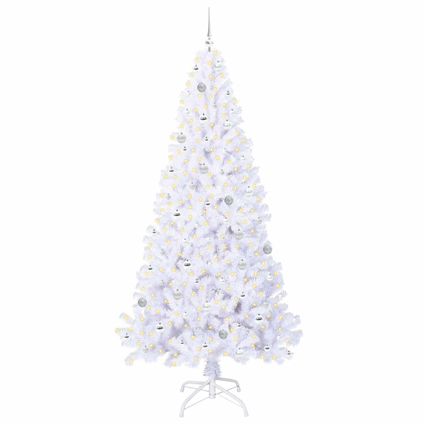 Künstlicher Weihnachtsbaum Weiß 240 cm PVC und Stahl