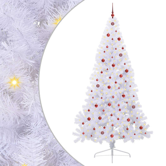 Künstlicher Weihnachtsbaum Weiß 240 cm PVC und Stahl