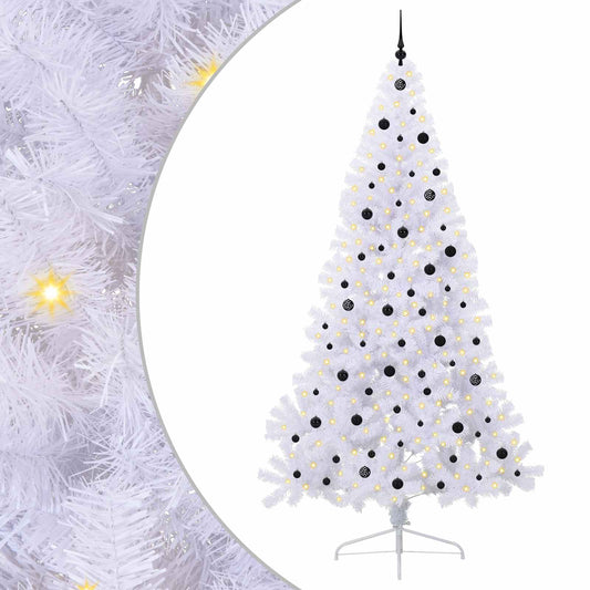Künstlicher Weihnachtsbaum Weiß 240 cm PVC und Stahl