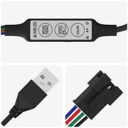 LED Streifen 4 pcs Schwarz und Transparent 300 cm