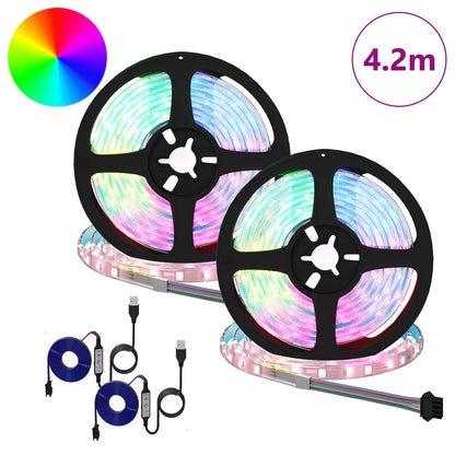 LED Streifen 4 pcs Schwarz und Transparent 210 x 0,8 x 0,3 cm