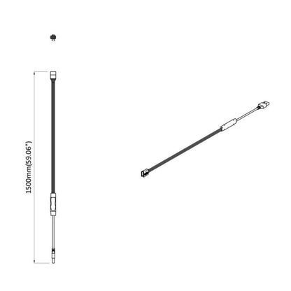 LED Streifen 4 pcs Schwarz und Transparent 470 x 0,8 x 0,3 cm