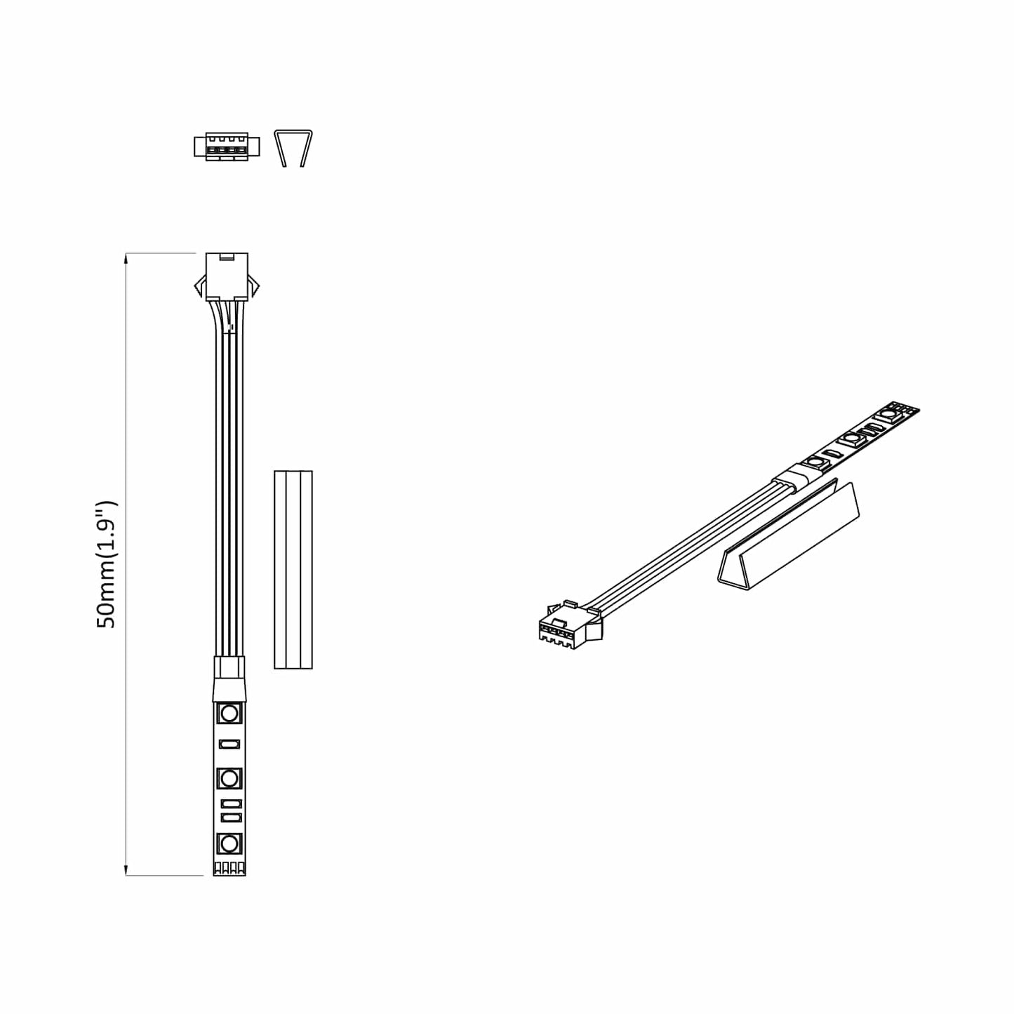 LED Streifen mit LED-Lichtleisten 2 pcs Schwarz und Weiß 150 cm