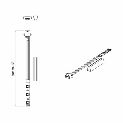 LED Streifen mit LED-Lichtleisten 2 pcs Schwarz und Weiß 150 cm