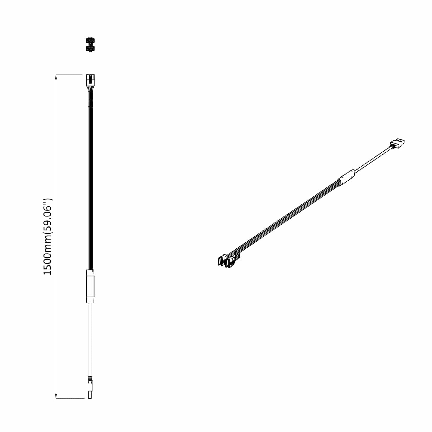 LED Streifen 4 pcs Schwarz und Mehrfarbig 150 cm