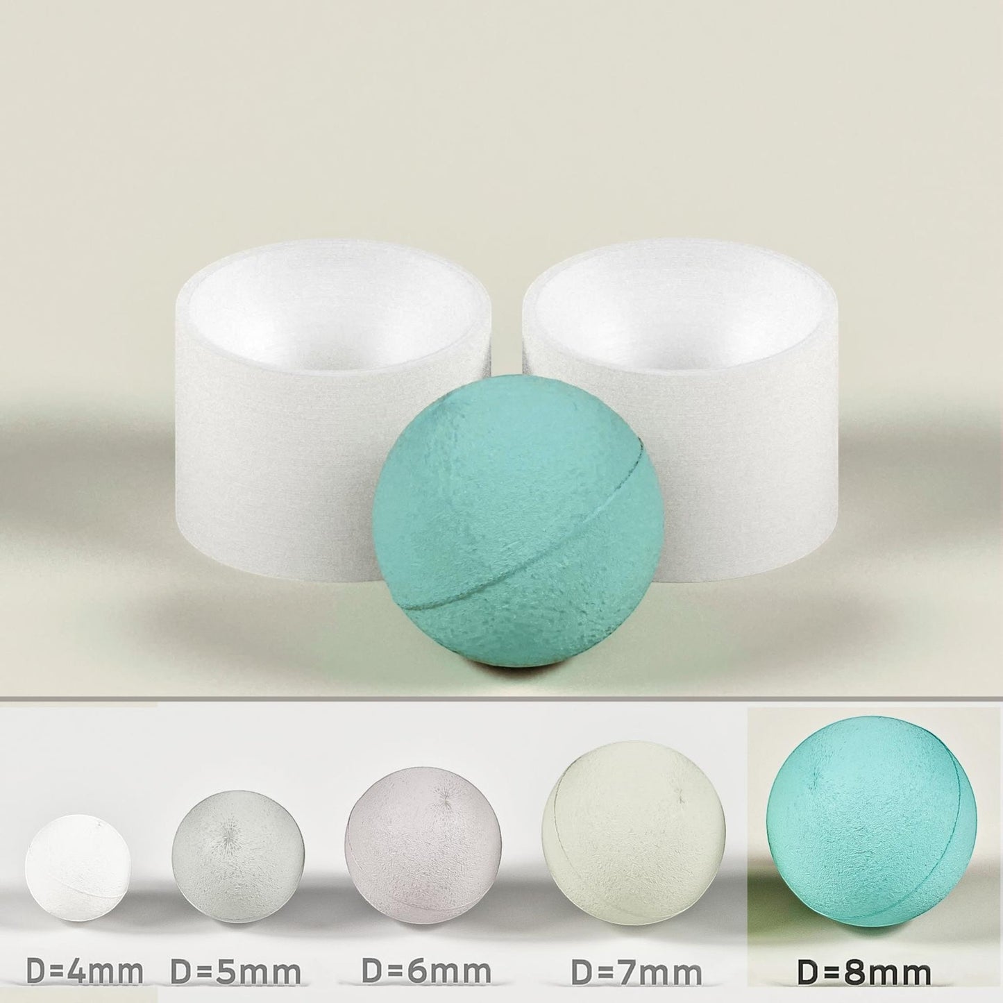 Goleo Handformen für Badebomben – Rund, 5 Größen (Ø 4–8cm)