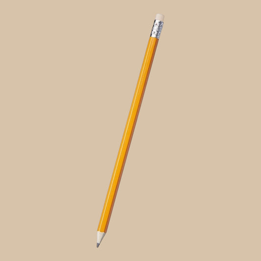 Bleistift HB Gelb mit Radiergummi