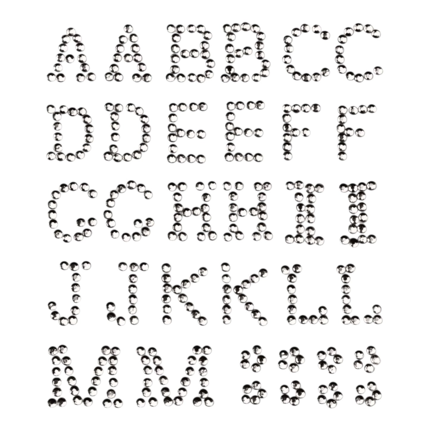 Glorex  P&D Buchstabe 13mm A-M crystal selbstklebend (je 2 Stck)