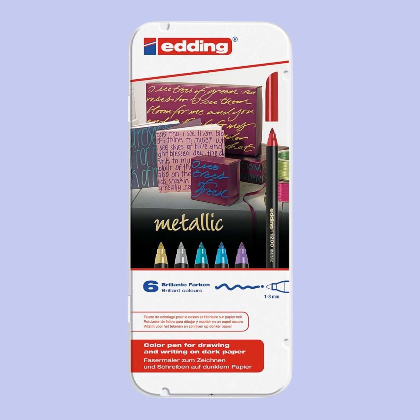 Edding 1200 Fasermaler Metallic, 6er Set