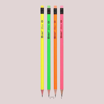 Bleistifte Rund mit Radiergummi "Fluo Rund