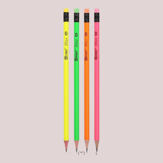 Bleistifte Rund mit Radiergummi "Fluo Rund