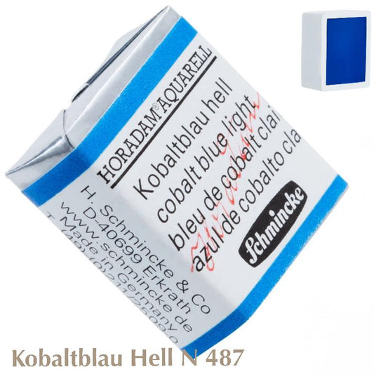 Schmincke HORADAM Aquarellfarbe  1/2 Näpfchen № 487 Kobaltblau Hell