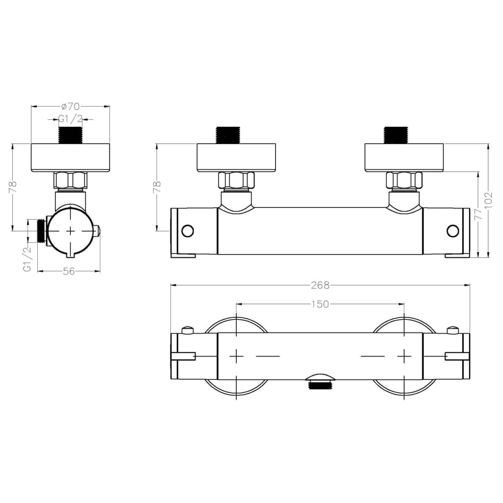 EISL Thermostat-Brausebatterie CLAUDIO Chrom