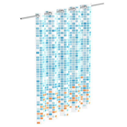 EISL Duschvorhang Blau/Orange Mosaikmuster 200x180x0,2 cm