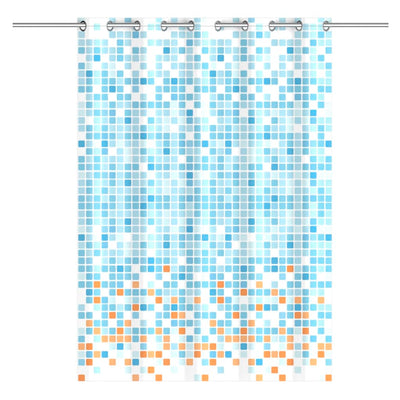 EISL Duschvorhang Blau/Orange Mosaikmuster 200x180x0,2 cm