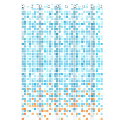 EISL Duschvorhang Blau/Orange Mosaikmuster 200x180x0,2 cm