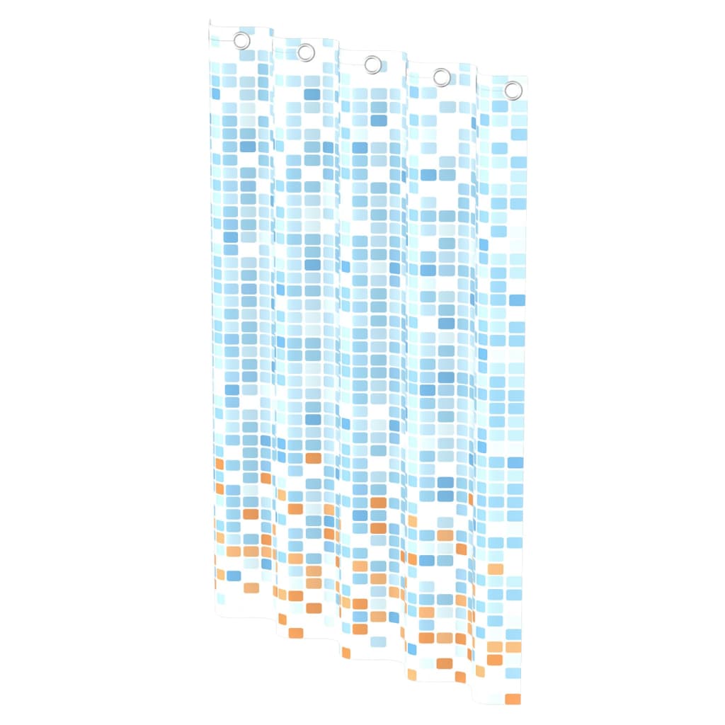 EISL Duschvorhang Blau/Orange Mosaikmuster 200x180x0,2 cm