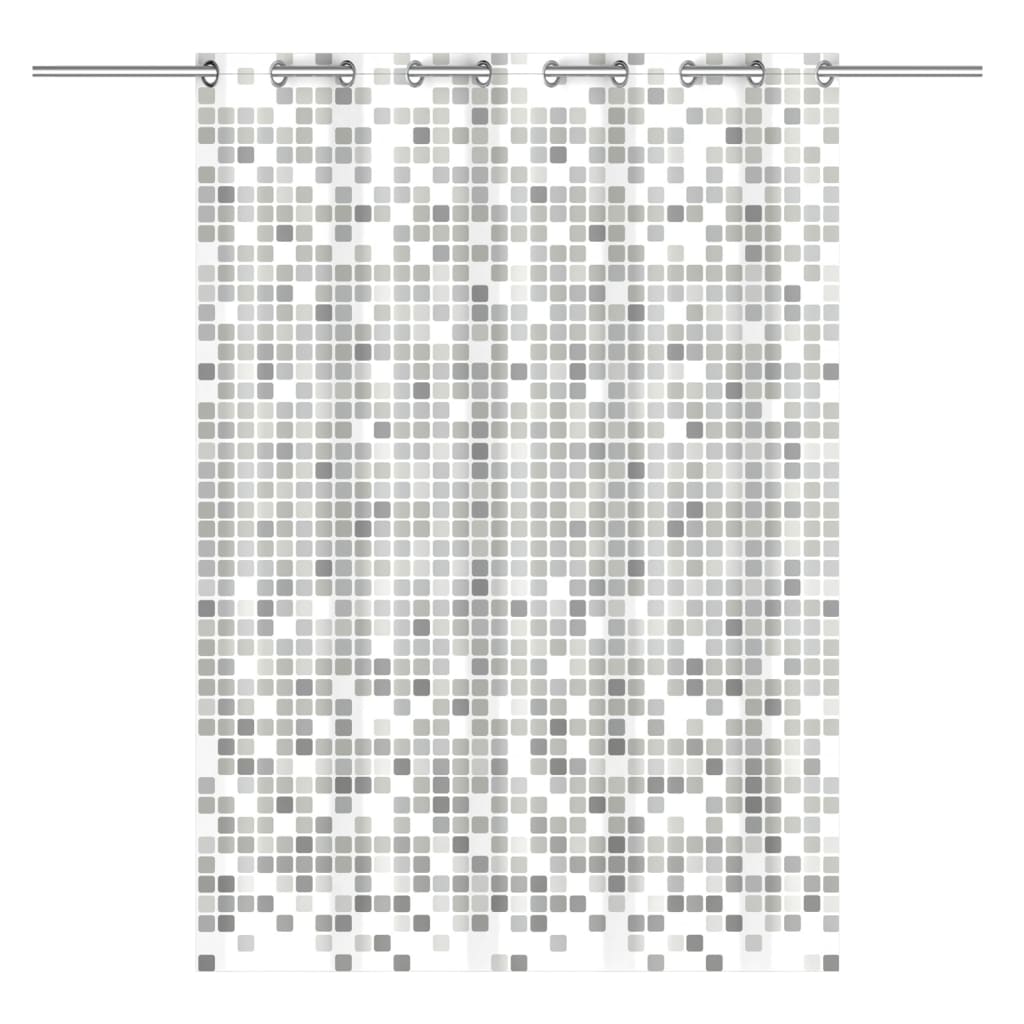 EISL Duschvorhang Grau Mosaikmuster 200x180x0,2 cm